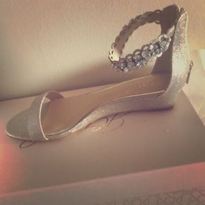 Badgley Mischka Jewel Ginger Evening Wedge Sandal